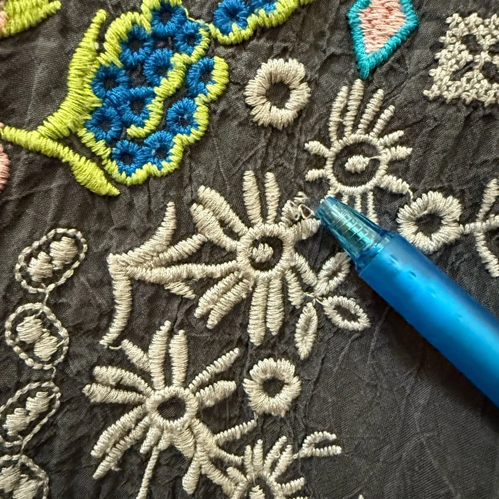 Johnny Was Gray Tunic with Multicolor Embroidery - Picture 15 of 16